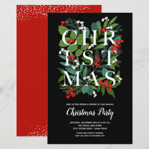 Lámina Invitaciones a la vegetación de Navidades elegante