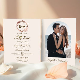 Lámina Invitaciones a matrimonio monograma de foto presup