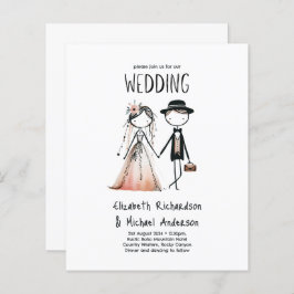 Lámina Invitaciones a matrimonio simple y simple de Novia