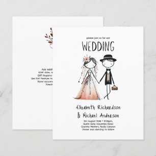 Lámina Invitaciones a matrimonio simple y simple de Novia