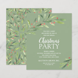 Lámina Invitaciones a Navidades de verde elegantes de pre