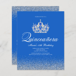 Lámina Invitaciones a Quinceanera Blue y Silver de presup
