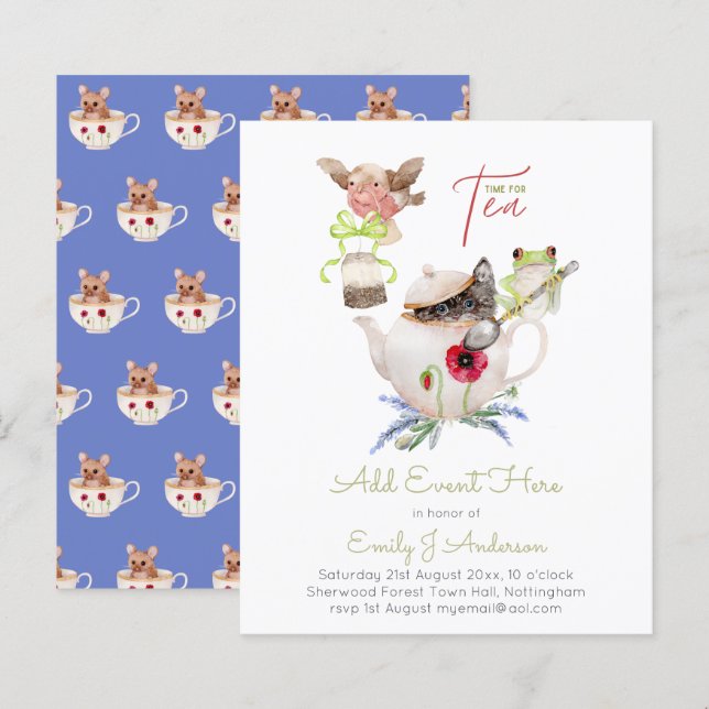 Lámina Invitaciones a un Tea Party para CUALQUIER PRESUPU (Anverso / Reverso)