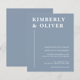 Lámina Invitaciones a una boda azul turbulenta y moderna 