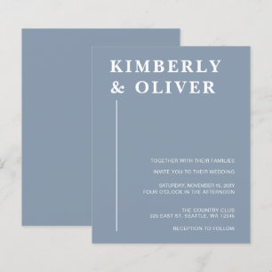 Lámina Invitaciones a una boda azul turbulenta y moderna 