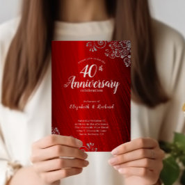 Lámina Invitaciones al 40 aniversario de Budget Ruby Red 