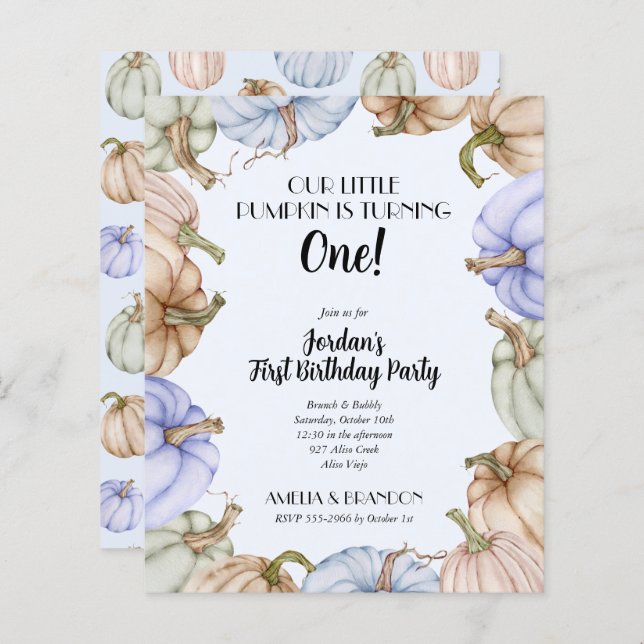 Lámina Invitaciones al cumpleaños del niño de Budget Blue (Anverso / Reverso)