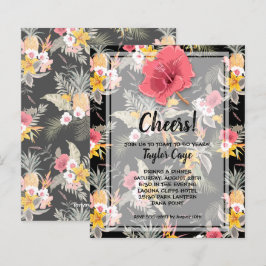 Lámina Invitaciones al cumpleaños tropical de la piña de 