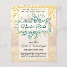 Invitaciones de Boda, Boda español GREENERY