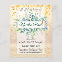 Lámina Invitaciones de Boda, Boda español GREENERY