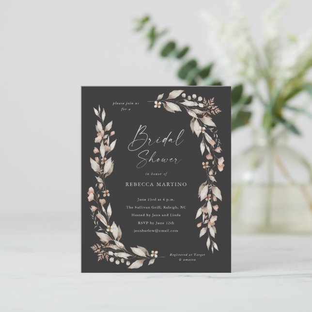 Lámina Invitaciones de boda boho con flores silvestres y  (Anverso de pie)