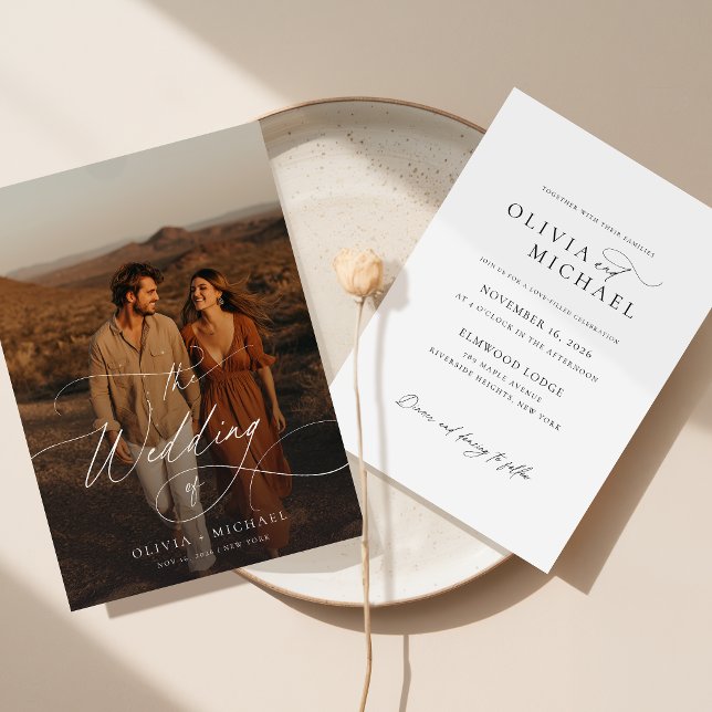 Lámina Invitaciones de boda boho con guión rústico económ (Subido por el creador)