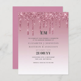 Lámina Invitaciones de boda con brillo rosa PRESUPUESTO