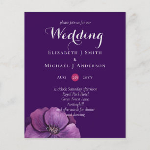 Lámina Invitaciones de boda con estampado floral oscuro d