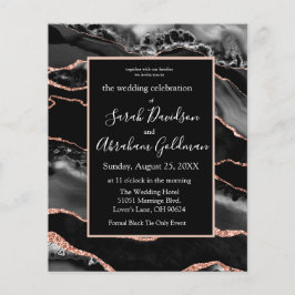 Lámina Invitaciones de boda de Agate Negro con presupuest