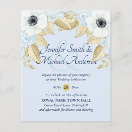 Lámina Invitaciones de boda de anemone blancas Bue de la