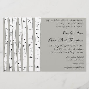 Lámina Invitaciones de boda de árbol de abedul Silver Clo