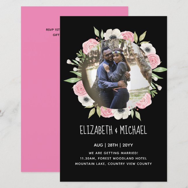 Lámina INVITACIONES DE BODA DE FOTOS PRESUPUESTARIAS - Wr (Anverso / Reverso)