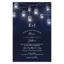 Invitaciones de boda de frascos de Mason para vela