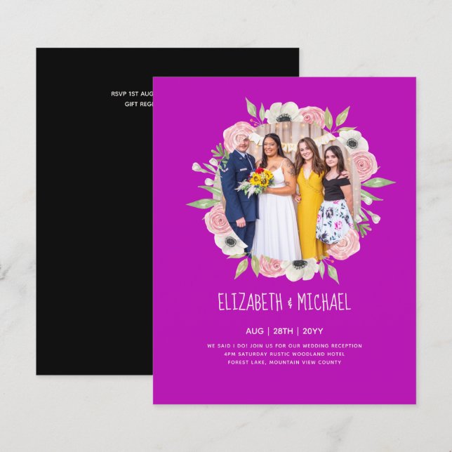 Lámina Invitaciones de boda de recepción de presupuesto e (Anverso / Reverso)