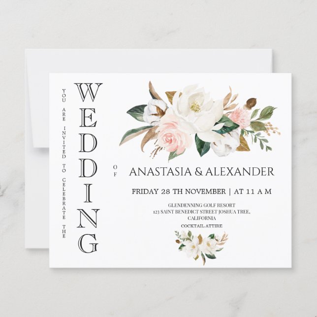 Lámina Invitaciones de boda económicas (Anverso)