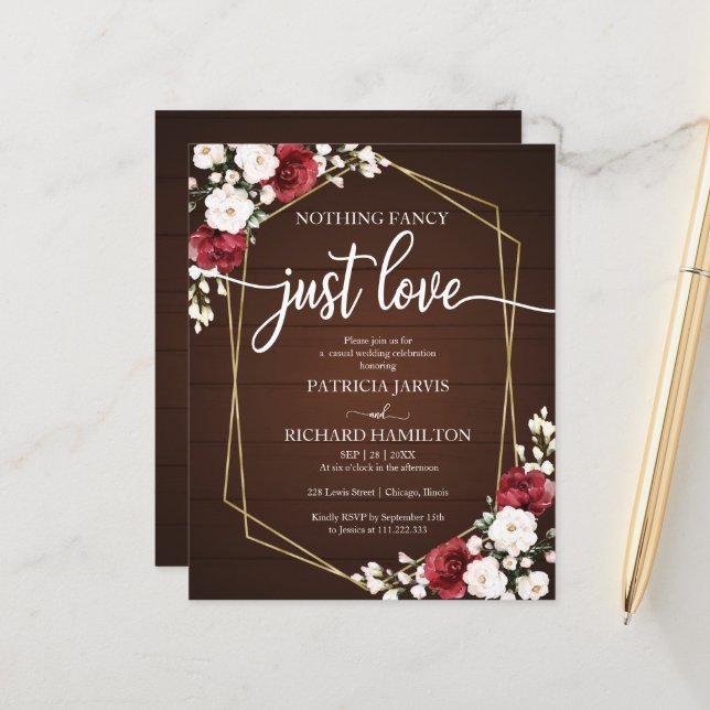 Lámina Invitaciones de boda económicas con diseños geomét (Anverso/Reverso In Situ)