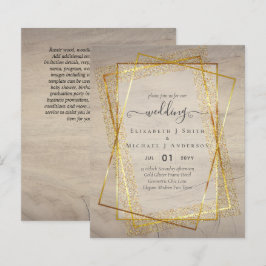 Lámina INVITACIONES DE BODA ECONÓMICAS  Glitter Dorado Ge