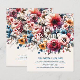 Lámina Invitaciones de boda maximalista Tema Floral GOLD