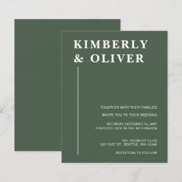 Lámina Invitaciones de boda modernas verdes económicas
