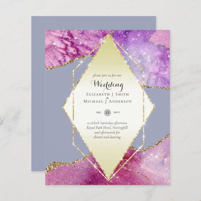 LÁMINA INVITACIONES DE BODA PRESUPUESTARIA - ESPÍRCULOS A (Anverso / Reverso)