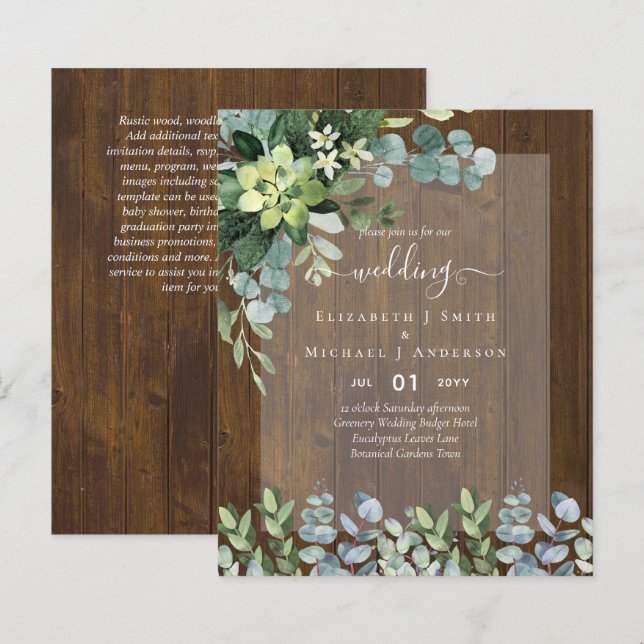 LÁMINA INVITACIONES DE BODA PRESUPUESTARIA GUARDAR FECHAS (Anverso / Reverso)
