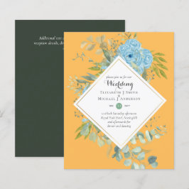 Lámina INVITACIONES DE BODA PRESUPUESTO Flores Azules Euc