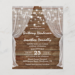 Lámina Invitaciones de boda rústicas y económicas para gr