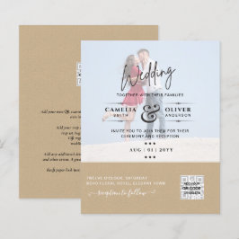 LÁMINA INVITACIONES DE BODAS CON CÓDIGO QR PARA ESCANEO Y