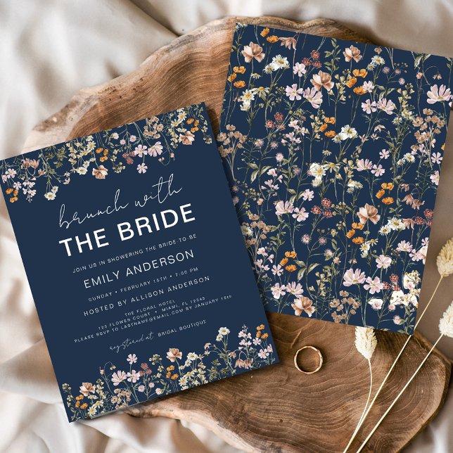 Lámina Invitaciones de brunch de novias con flores silves (Subido por el creador)