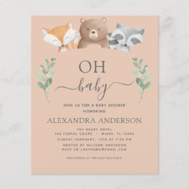 Lámina Invitaciones de Budget Oh Baby Shower Woodland