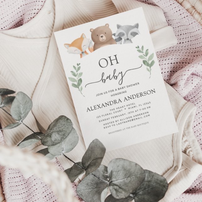 Lámina Invitaciones de Budget Oh Baby Shower Woodland (Subido por el creador)
