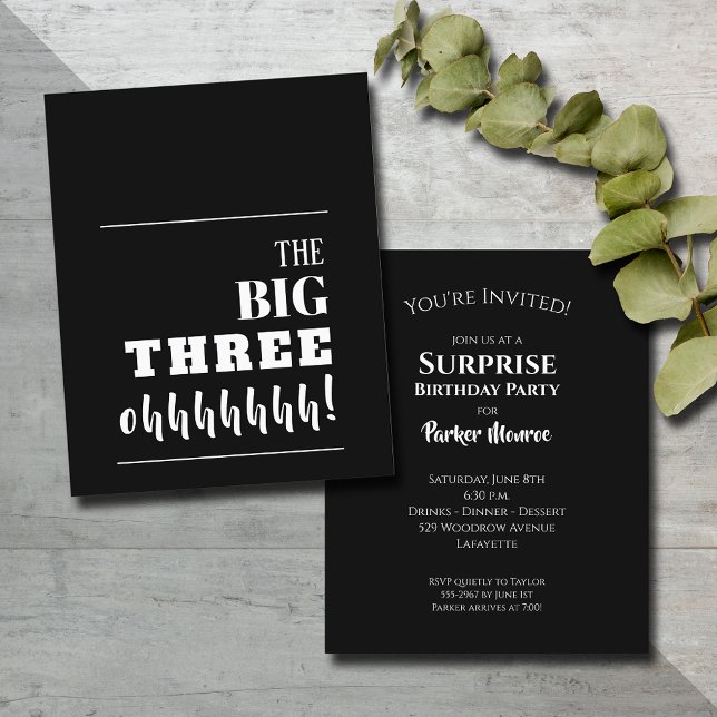 Lámina Invitaciones de cumpleaños 30 blancas y negras de  (Subido por el creador)