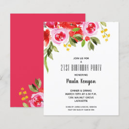 Lámina Invitaciones de cumpleaños de color de agua de pre