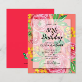 Lámina Invitaciones de cumpleaños de color de agua de pre