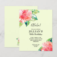 Invitaciones de cumpleaños de Hibiscus Tropical Pr