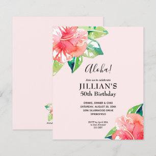 Lámina Invitaciones de cumpleaños de Hibiscus Tropical Pr
