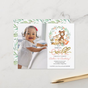 Lámina Invitaciones de cumpleaños salvajes y económicas c