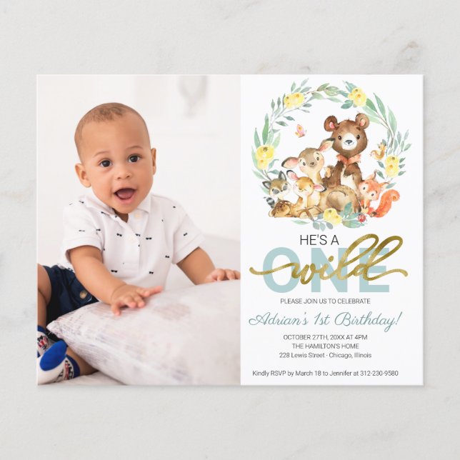 Lámina Invitaciones de cumpleaños sanos con foto (Anverso)