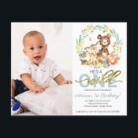 Lámina Invitaciones de cumpleaños sanos con foto<br><div class="desc">Animados animales de bosque, es una invitación salvaje de un primer cumpleaños, fácil de personalizar con tus detalles e imágenes. Compruebe que la colección contiene elementos coincidentes. PERSONALIZACIÓN: Si necesita personalización del diseño, póngase en contacto conmigo por chat; si necesita información sobre su pedido, opciones de envío, etc., póngase en...</div>