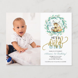 Lámina Invitaciones de cumpleaños Wild One por primera ve