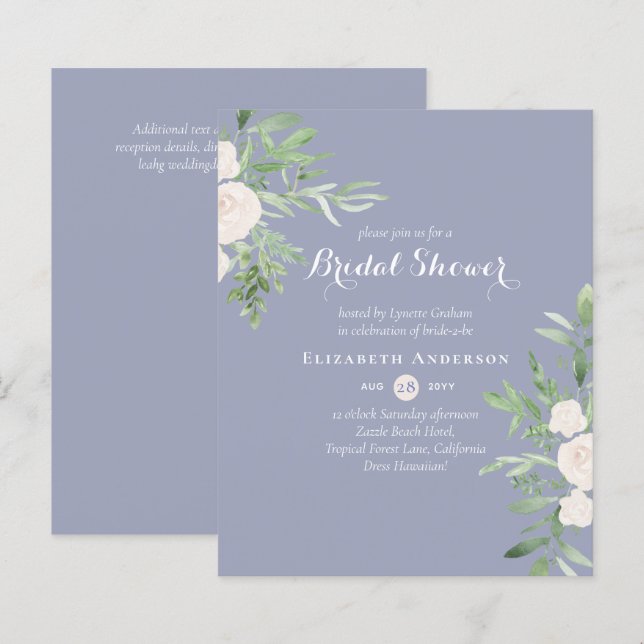 Lámina Invitaciones de Despedida de Soltera Floral con Ho (Anverso / Reverso)