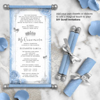 Invitaciones de desplazamiento de color azul claro
