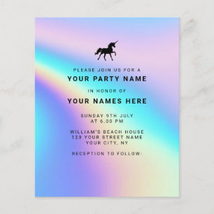 Lámina Invitaciones de elegancia moderna holográfica de p
