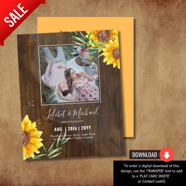 Lámina Invitaciones de Fiesta de Compromiso BOHO FOTO Gir (Subido por el creador)